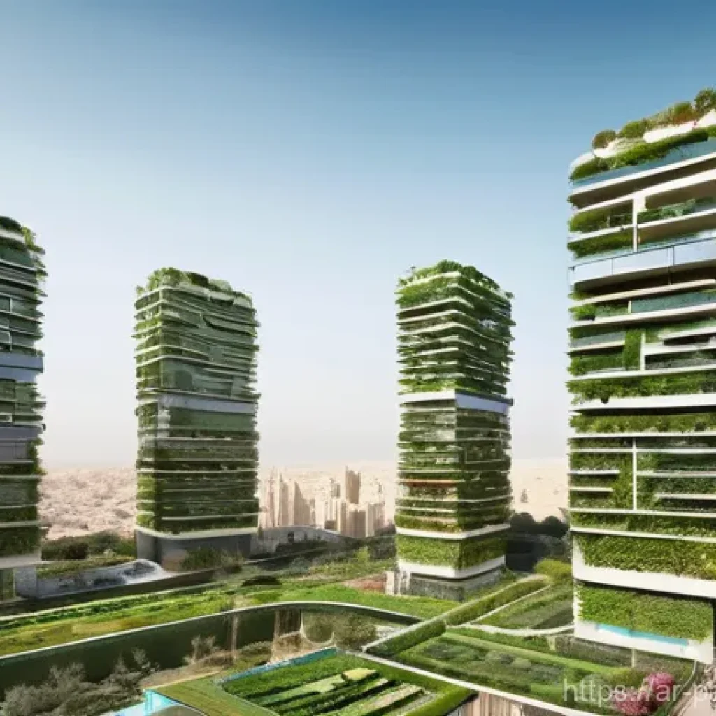 자원순환 경제와 전자상거래의 관계 - **Prompt:** A futuristic, bustling cityscape in a major Arab metropolis like Dubai or Cairo, showcas...
