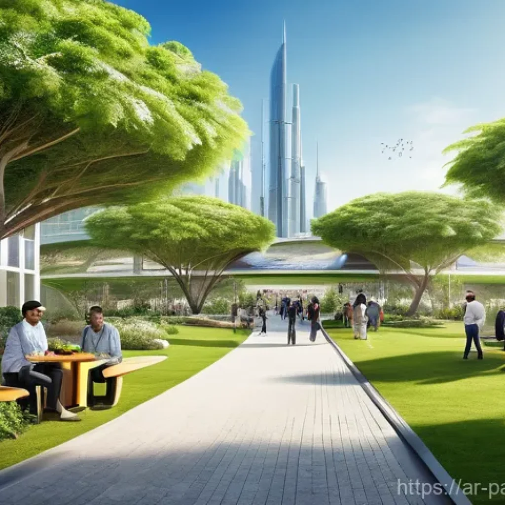 자원순환 경제에서의 지속 가능한 투자 - **Prompt 1: A Vibrant Circular City of Tomorrow**
"A stunning wide-angle cityscape of a futurist...