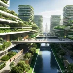 Home 22 자원순환 경제의 법적 및 제도적 측면 - **Prompt 1: Sustainable Urban Innovation and Infrastructure**
"A stunning, wide-angle view of a ...
