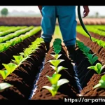 Home 21 자원순환 경제와 지속 가능한 농업 - A vibrant and detailed scene of an organic farm in the Middle East, showcasing rich, dark soil enhan...