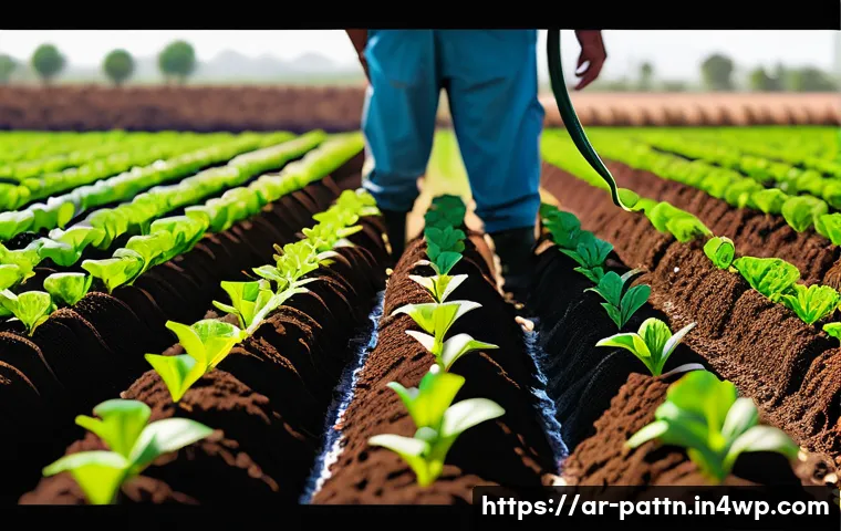 자원순환 경제와 지속 가능한 농업 - A vibrant and detailed scene of an organic farm in the Middle East, showcasing rich, dark soil enhan...