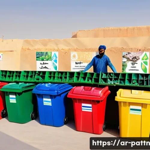 Home 32 자원순환 경제 모델의 실무 적용 방안 - A modern small-scale industrial recycling facility in the Middle East, workers wearing modest clothi...