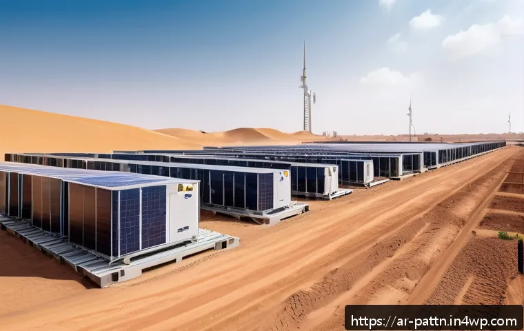 자원순환 경제와 로봇 기술의 접목 - A high-tech recycling facility in the Middle East featuring advanced robotic arms equipped with mult...